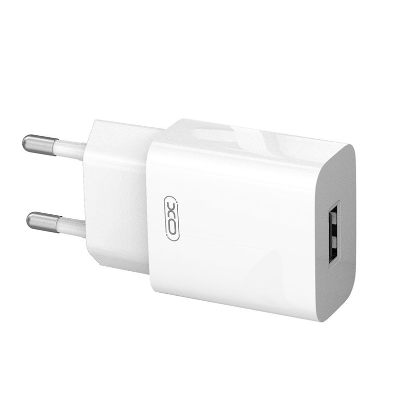 XO WALL CHARGER L99 1xUSB 2,4A WHITE + USB/USB-C CABLE