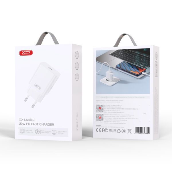 XO L126 WALL CHARGER USB-C PD 20W WHITE
