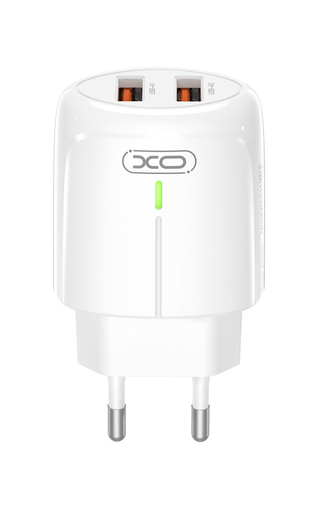 XO L111 WALL CHARGER 2XUSB 2,4A LED WHITE