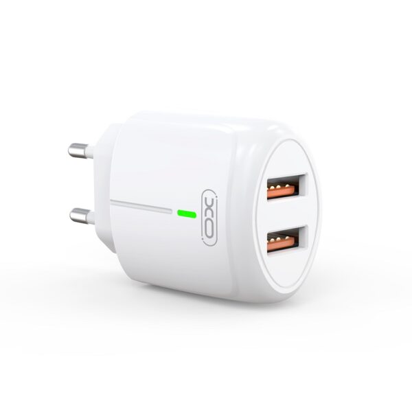 XO L111 WALL CHARGER 2XUSB 2,4A LED WHITE