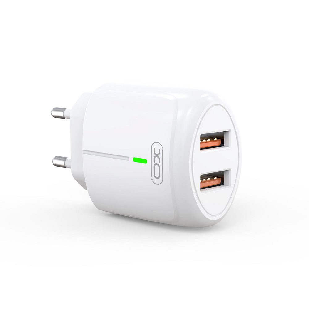 XO L111 WALL CHARGER 2XUSB 2,4A LED WHITE