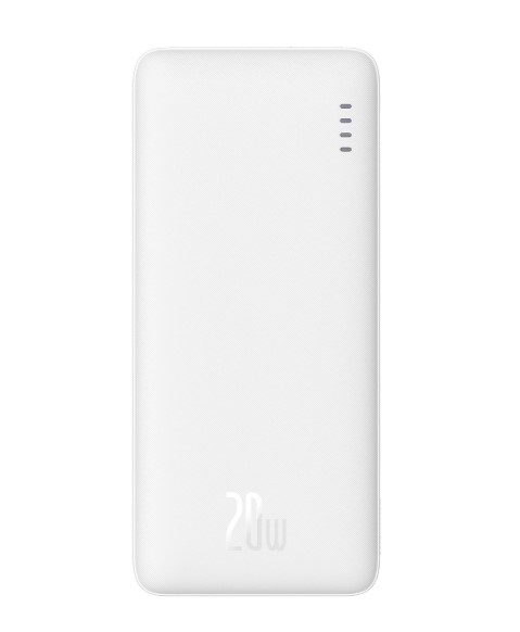 Baseus Airpow 20W 10000mAh Power Bank with USB-A - USB-C Cable - White