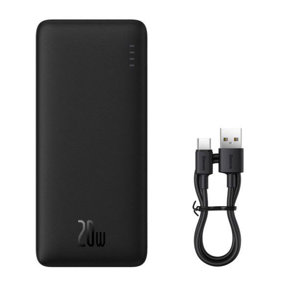 Baseus Airpow 20W 10000mAh Power Bank with USB-A - USB-C Cable - Black