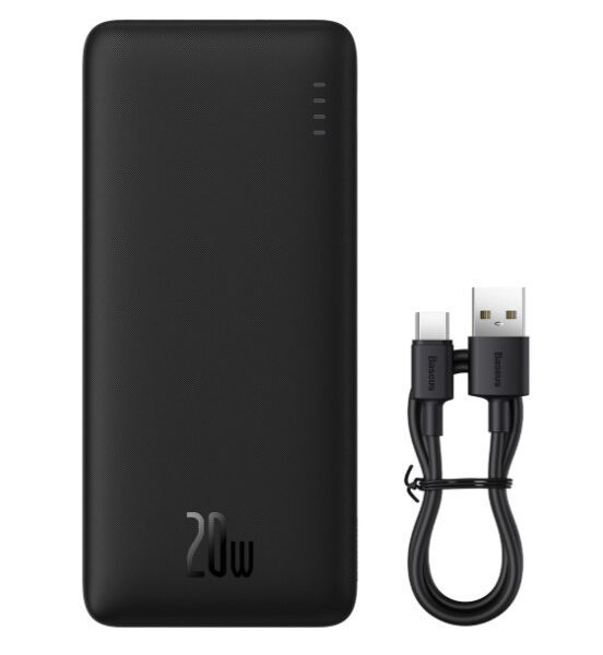Baseus Airpow 20W 20000mAh Power Bank with USB-A - USB-C Cable - Black