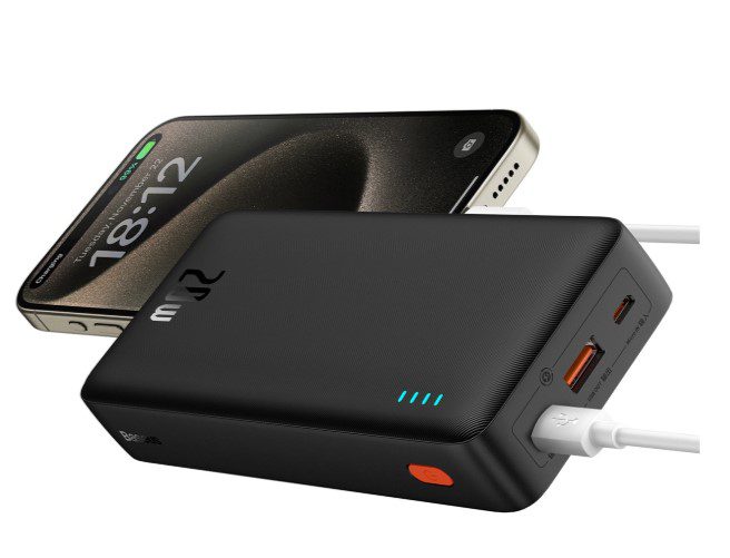 Baseus Airpow 20W 20000mAh Power Bank with USB-A - USB-C Cable - Black