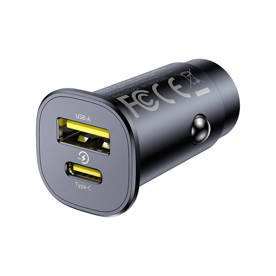 Baseus GoTrip Car Charger USB-C / USB-A 30W – Black