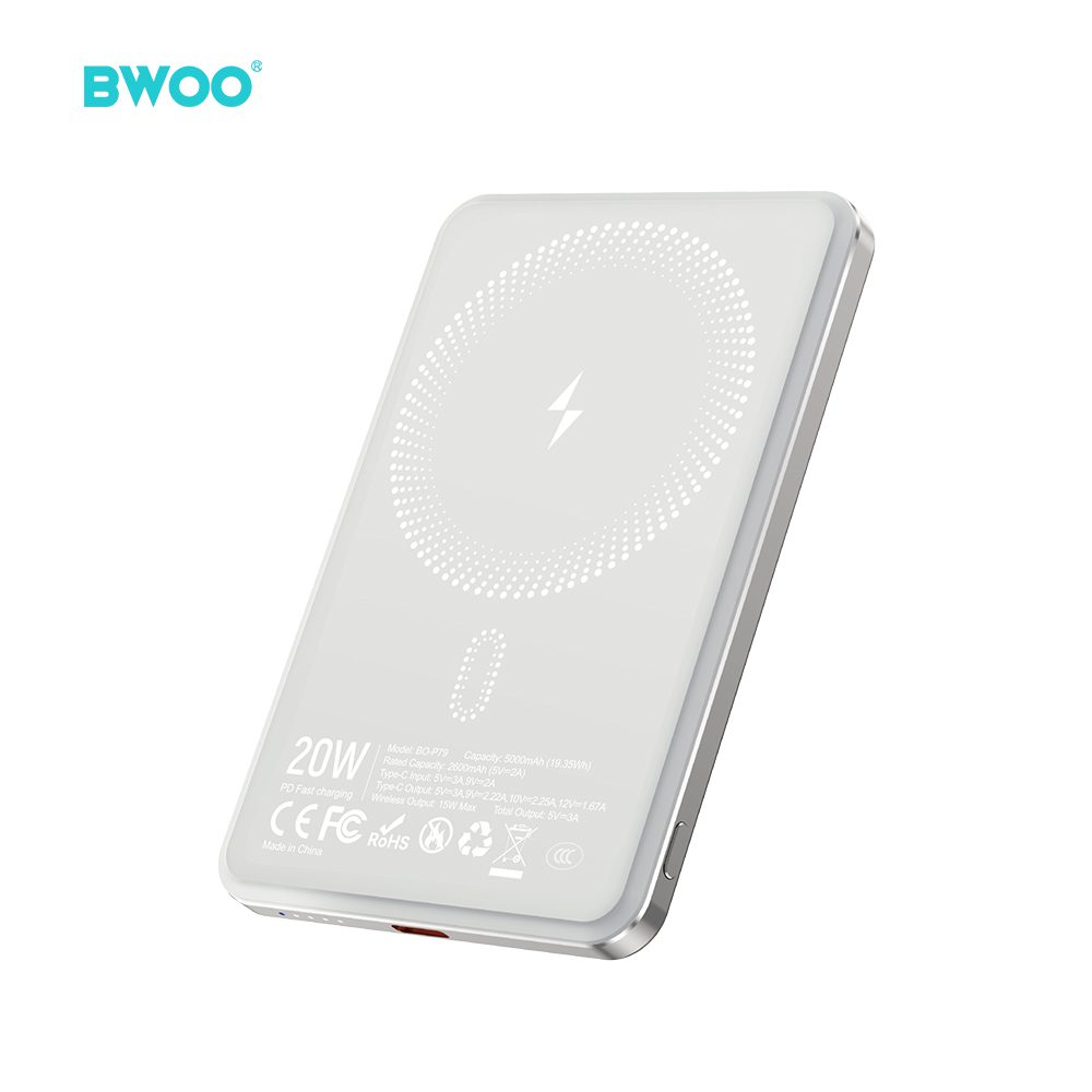 BWOO Ultra Slim Power Bank 5000mAh with magnetic charging P79 Gold