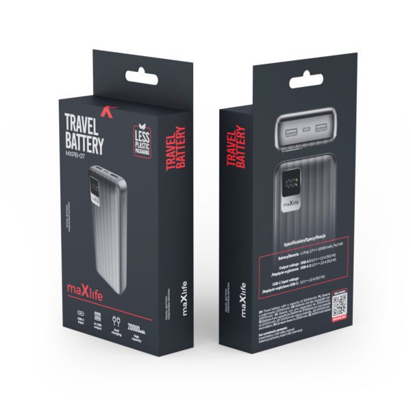 Maxlife power bank MXPB-07 20000 mAh black
