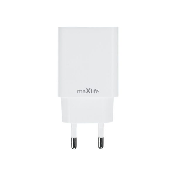 Maxlife MXTC-13-20AC PD QC charger 1x USB-C 1x USB 20W white