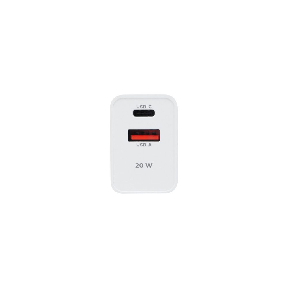 Maxlife MXTC-13-20AC PD QC charger 1x USB-C 1x USB 20W white