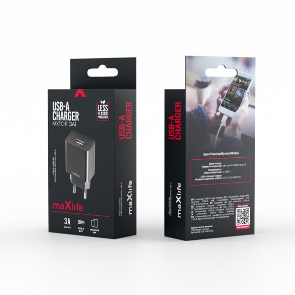 Maxlife MXTC-11 charger 1x USB-A 3A black