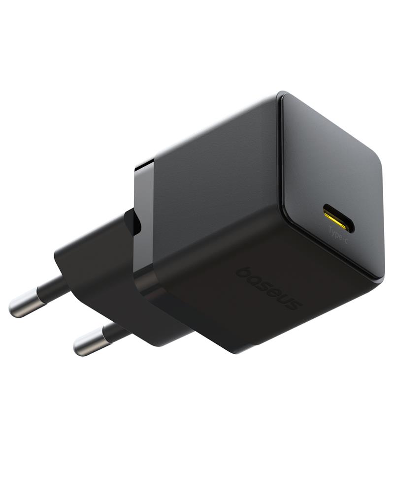 Baseus Palm Fast Charger Wall Charger 20W 1×USB-C Wall Charger + Cable Cluster Black