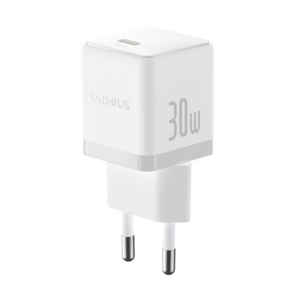Baseus Palm Fast Charger Wall Charger 30W 1×USB-C EU Moon White