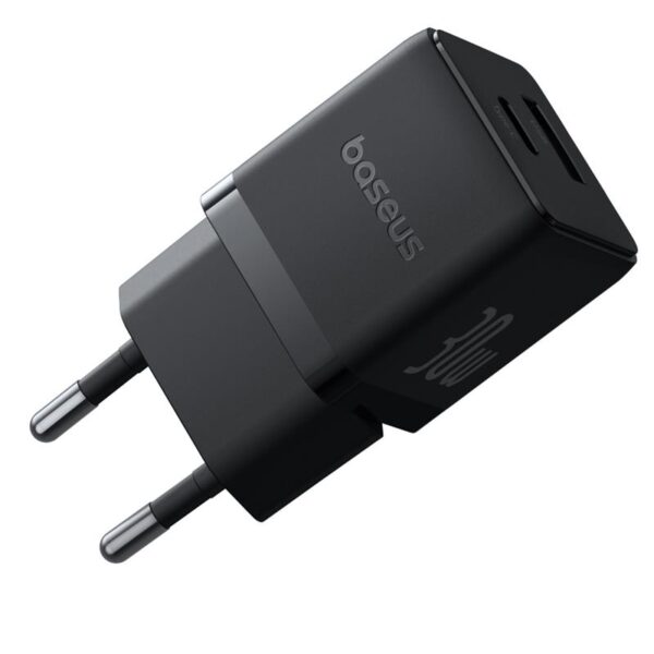 Baseus Palm Fast Charger Wall Charger 30W USB-C USB-A EU Cluster Black