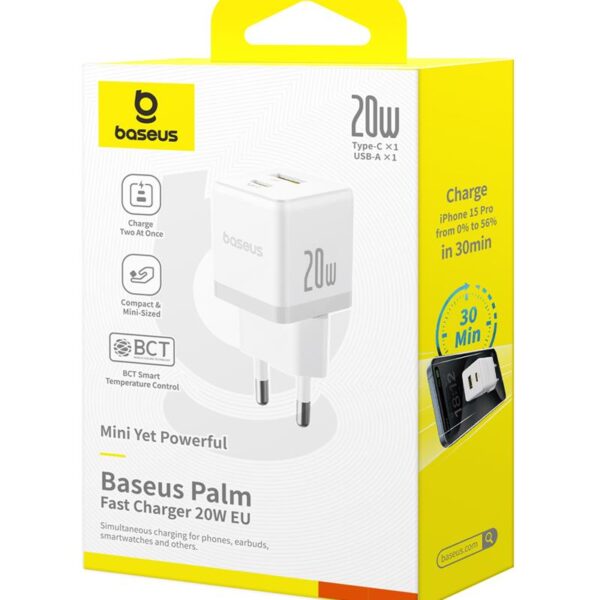 Baseus Palm fast charger 1C 20W USB-C USB Moon White