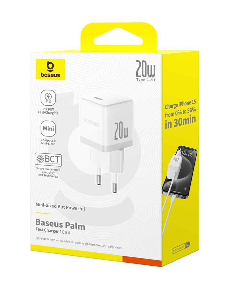 Baseus Palm fast charger 1C 20W USB-C Moon White