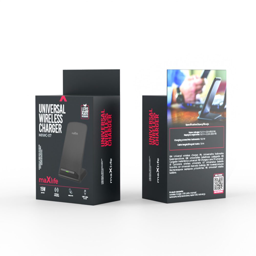Maxlife MXWC-07 wireless charger 15W black