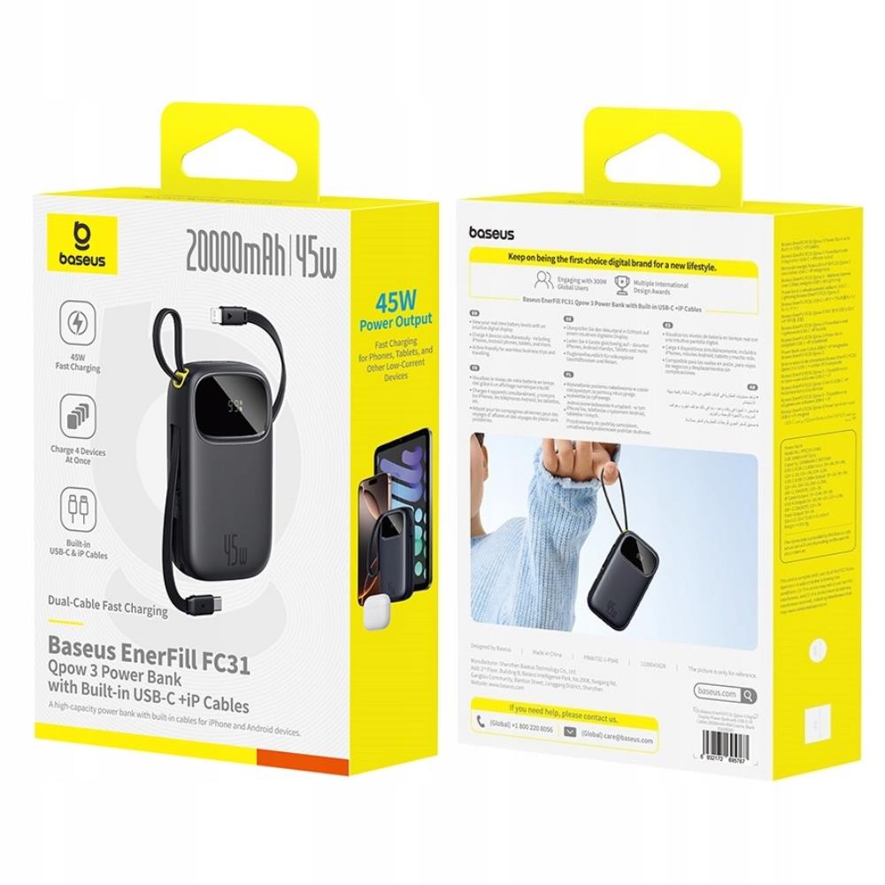 Baseus Powerbank EnerFill FC31 20000mAh 45W USB-C Lightning black