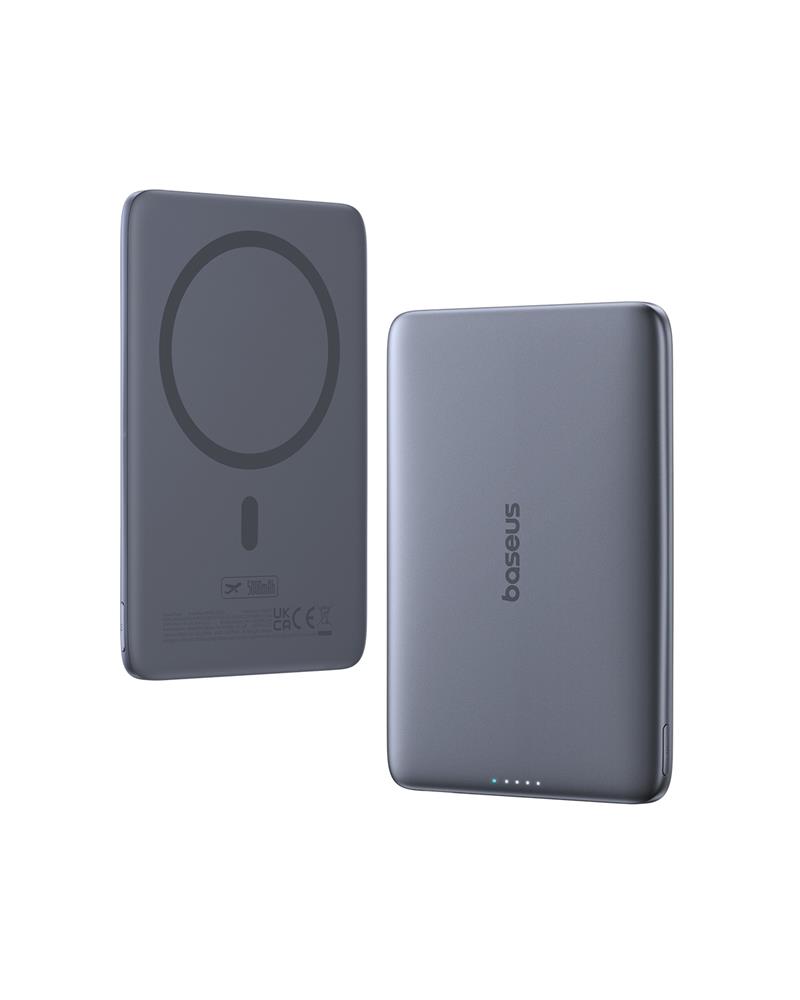 Baseus magnetic powerbank PicoGo AM41 5000mAh 20W ultra slim, with 60w usb-c cable grey