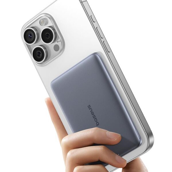 Baseus magnetic powerbank PicoGo AM41 5000mAh 20W ultra slim, with 60w usb-c cable grey