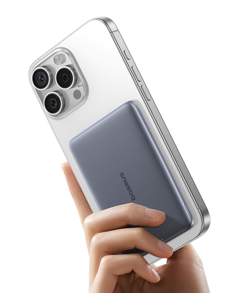 Baseus magnetic powerbank PicoGo AM41 5000mAh 20W ultra slim, with 60w usb-c cable grey