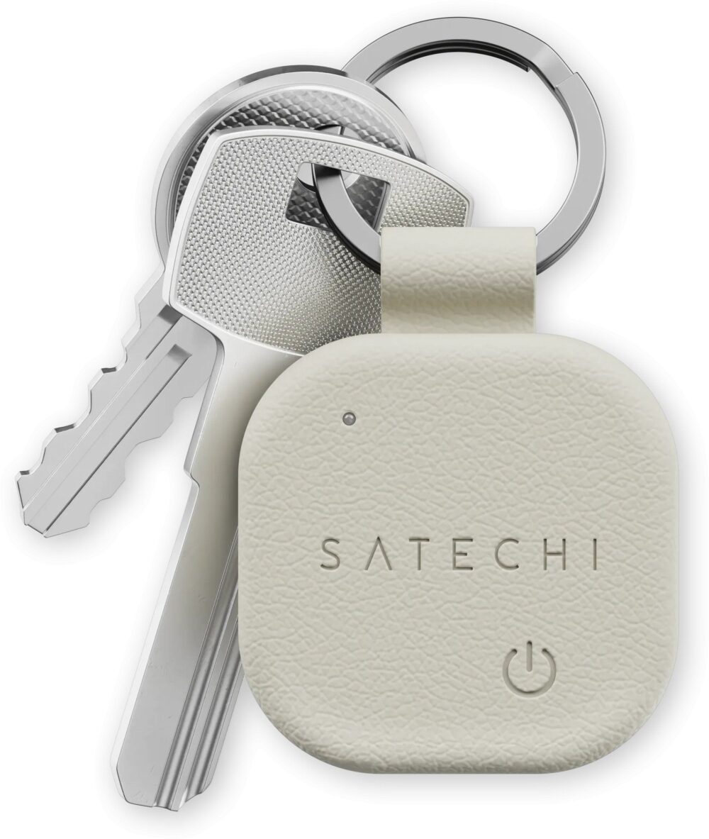 Locator compatible with Apple Find My Satechi Keychain shape Vegan Leather ST-LKCFW sand
