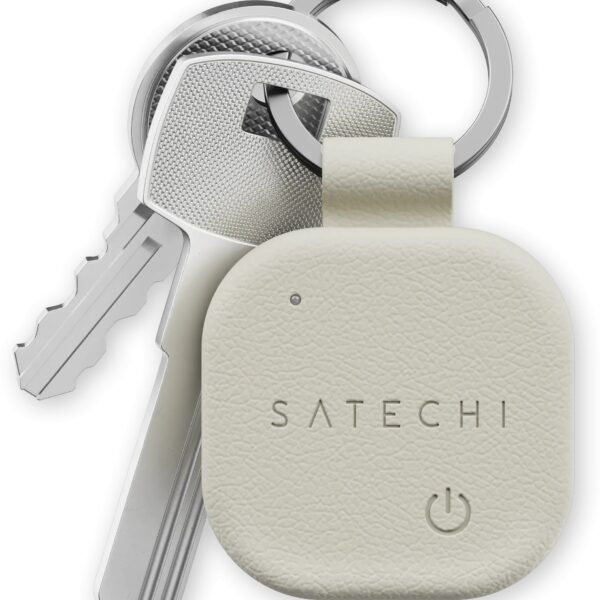 Locator compatible with Apple Find My Satechi Keychain shape Vegan Leather ST-LKCFW sand