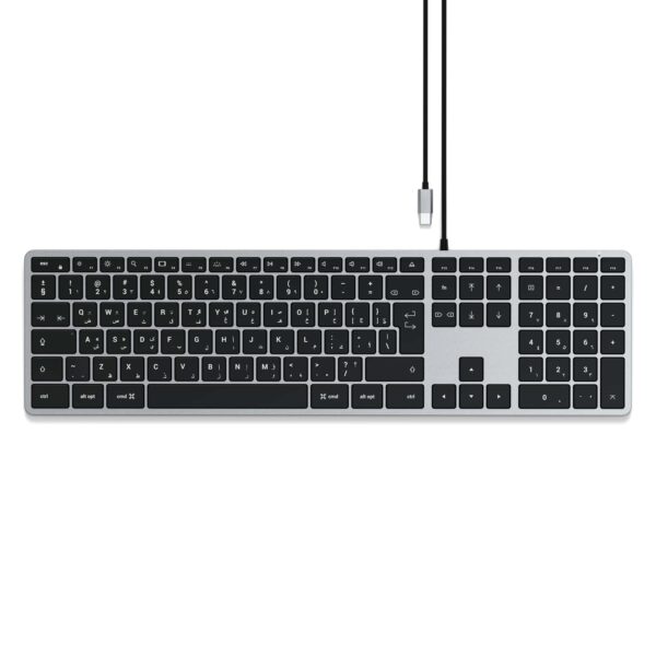 Wire keyboard USB C QWERTY Satechi Slim W3 Wired ST-UCSW3M space gray
