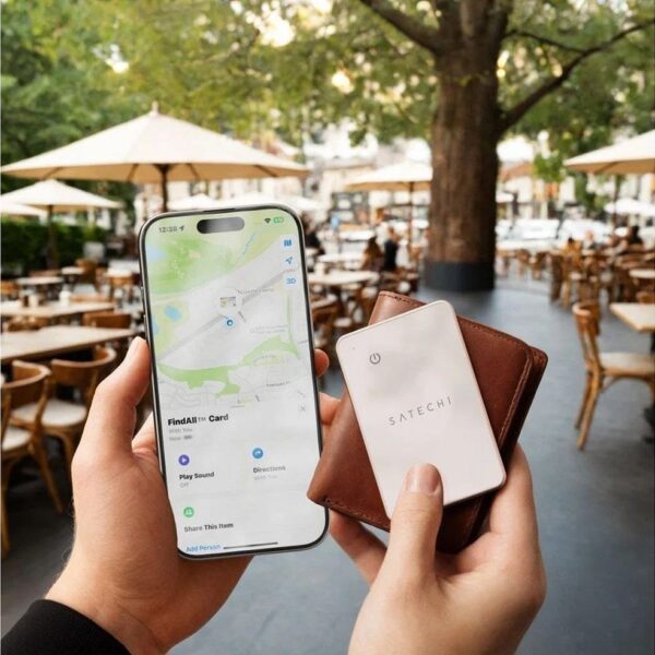 Locator compatible with Apple Find My Satechi card shape ST-LFAWCR desert rose