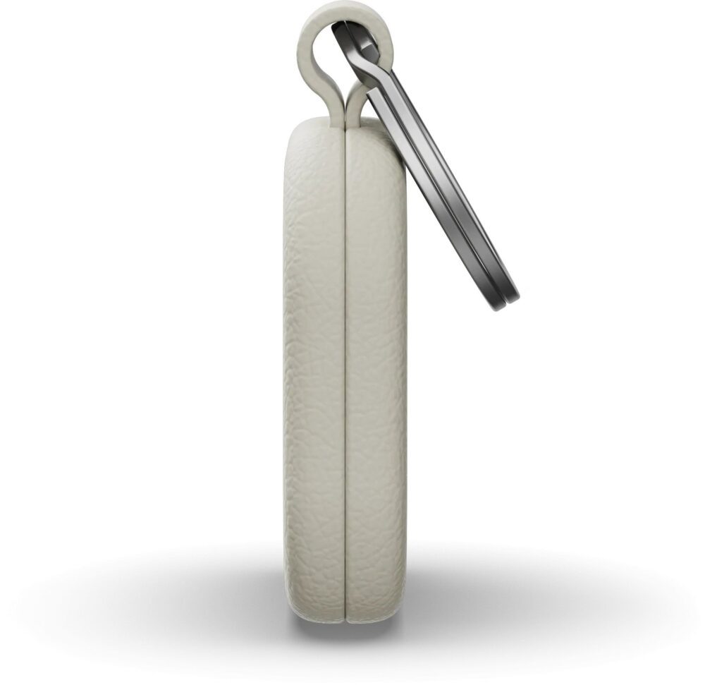 Locator compatible with Apple Find My Satechi Keychain shape Vegan Leather ST-LKCFW sand