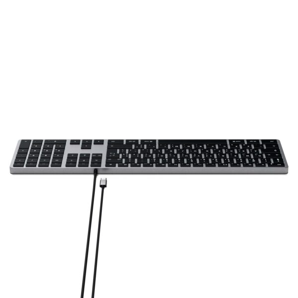 Wire keyboard USB C QWERTY Satechi Slim W3 Wired ST-UCSW3M space gray