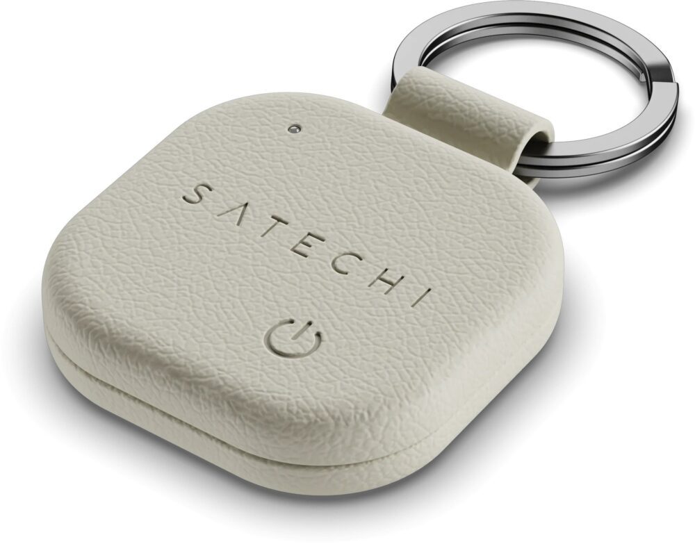 Locator compatible with Apple Find My Satechi Keychain shape Vegan Leather ST-LKCFW sand