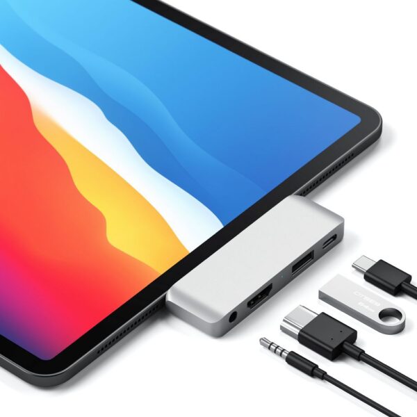 Adapter HUB 4in1 USB C Satechi Mobile Pro Hub ST-TCMPHS silver