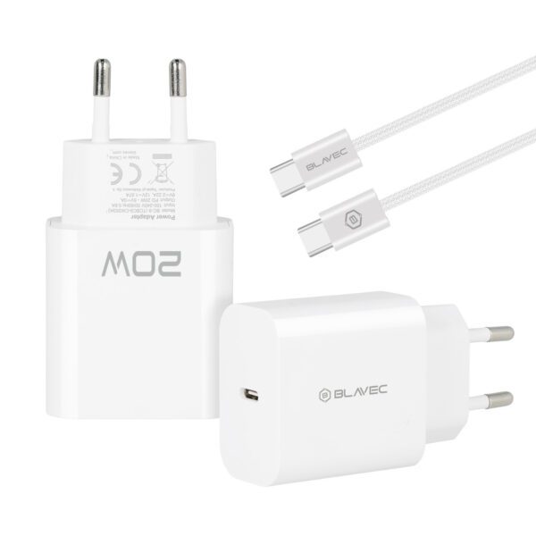 Blavec Wall charger BC-9 - Type C - PD 20W 3A with Type C to Type C cable (TCBC9-CW203A+CC) white