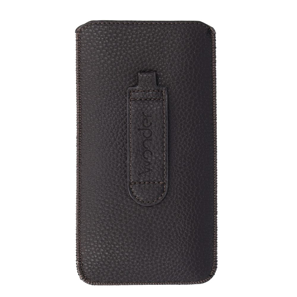 WONDER Deko Pouch Case (Size L) for Iphone 13 Mini/12 Mini/SE 2020/2022/7/8 chocolate