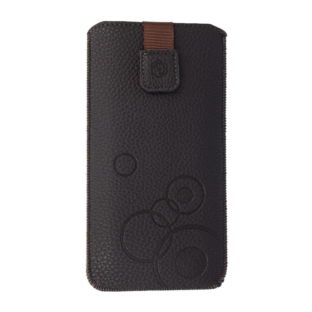 WONDER Deko Pouch Case (Size L) for Iphone 13 Mini/12 Mini/SE 2020/2022/7/8 chocolate