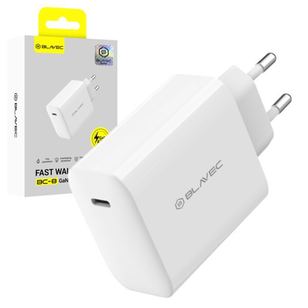Blavec Wall charger BC-8 GaN4 - Type C - PD QC 65W 3A (TCBC8G4-CW653A) white
