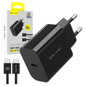 Blavec Wall charger BC-9 - Type C - PD 20W 3A with Type C to Type C cable (TCBC9-CB203A+CC) black
