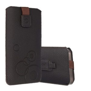 WONDER Deko Pouch Case (Size XL) for Iphone 15/15 Pro/Iphone 16/16 Pro/Samsung S24/S24 Plus/S25/S25 Plus/A53/A55 5G chocolate