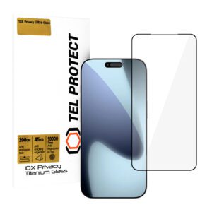 Tempered glass Tel Protect 10X Privacy Titanium for Iphone 17 Pro (envelope)