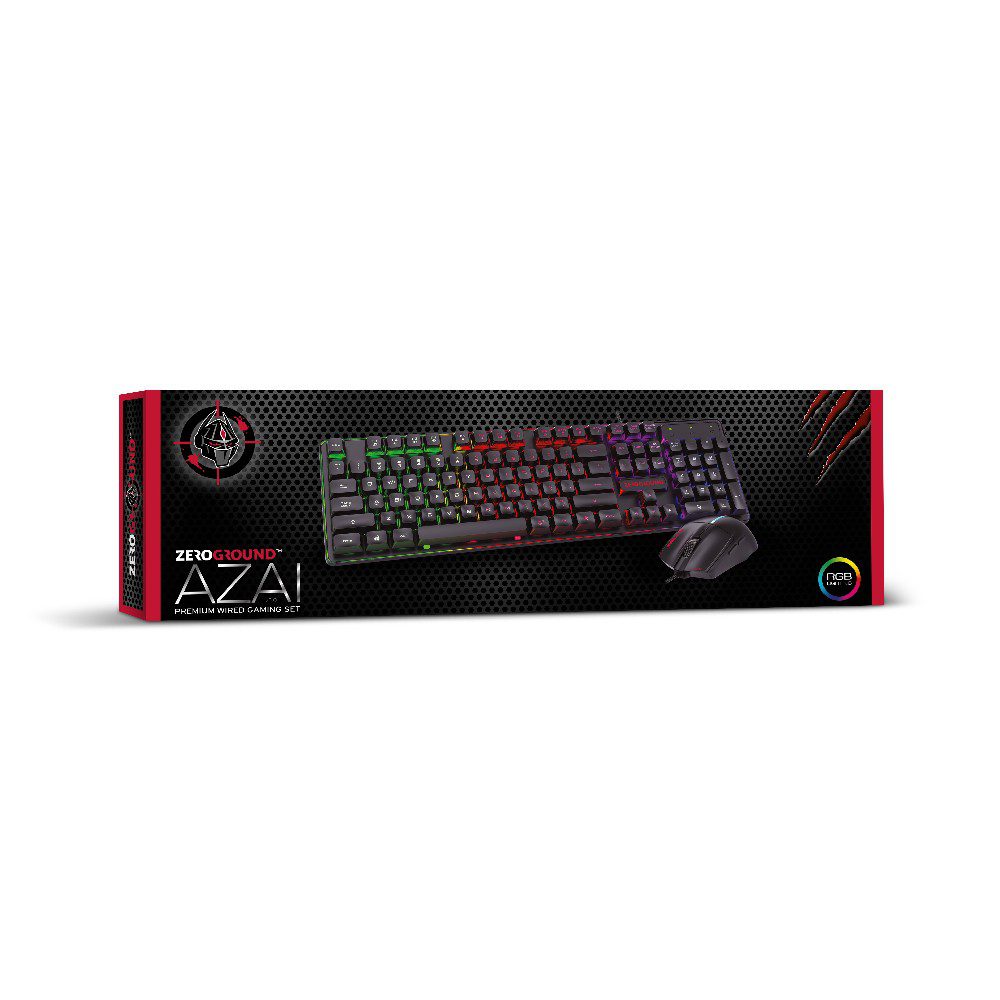 Ενσύρματο Πληκτρολόγιο & Ποντίκι Gaming RGB Zeroground KB-2400GUMS AZAI v3.0