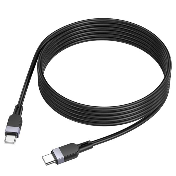 Silicone Cable USB C to USB C Hoco 3A 60W 3 m X109 black