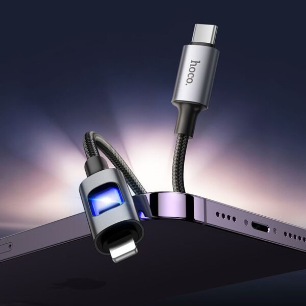 LED Cable USB C to Lightning Hoco PD 27W 1,2 m U144 black