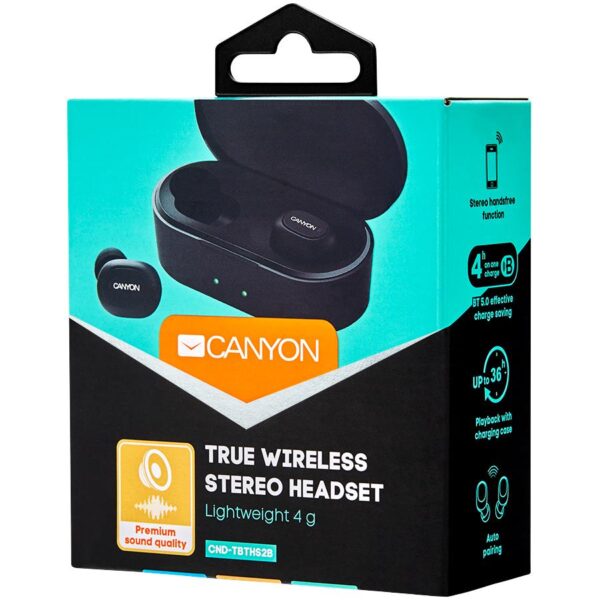 CANYON TWS BLUETOOTH SPORT ΑΚΟΥΣΤΙΚΑ ΜΕ ΒΑΣΗ 800Mah, BT V5.0