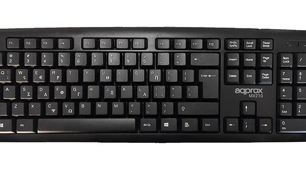 13097 APPROX ΠΛΗΚΤΡΟΛΟΓΙΟ USB MK210 BLACK GREEK