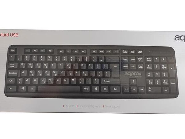 13099 APPROX ΠΛΗΚΤΡΟΛΟΓΙΟ USB MK210 BLACK GREEK