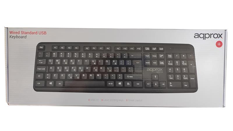 13099 APPROX ΠΛΗΚΤΡΟΛΟΓΙΟ USB MK210 BLACK GREEK