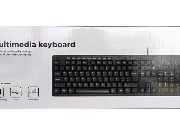NG ΠΛΗΚΤΡΟΛΟΓΙΟ KB106-GR USB BLACK ΜΕ ΜULTIMEDIA ΚΟΥΜΠΙΑ