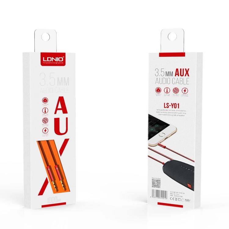 LDNIO ΚΑΛΩΔΙΟ ΗΧΟΥ LS-Y01  3,5ΜΜ, 1M, ΚΟΚΚΙΝΟ