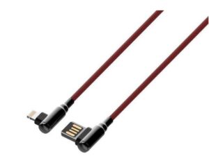 LDNIO ΚΑΛΩΔΙΟ ΦΟΡΤΙΣΗΣ LC421 ΓΩΝΙΑΚΟ ΒΙΣΜΑ LIGHTNING, ΚΟΚΚΙΝΟ